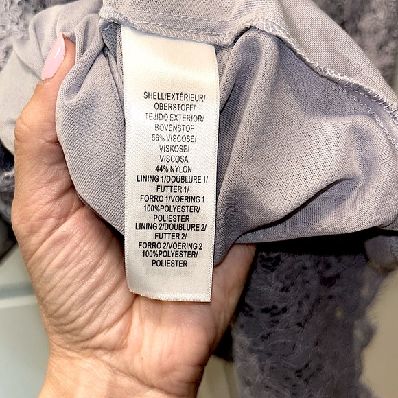 ✨ Adrianna Papell ✨ NWT Guipure Lace Blouson Dress Light Dove Size 6 - Picture 8 of 10